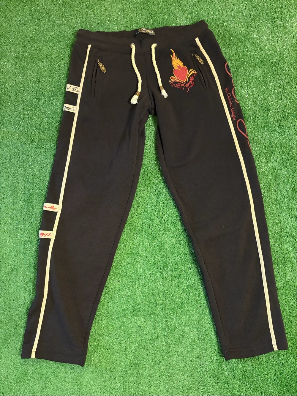 Y2K Ed Hardy By Christian Audigier Brown Sweatpants